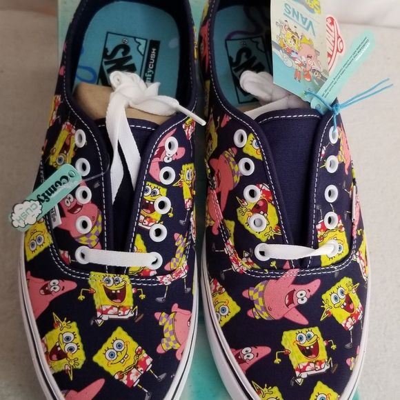 Van's Authentic Comfycush Spongebob Alohabob Sneaker Shoes Sz 10 New - Picture 3 of 7